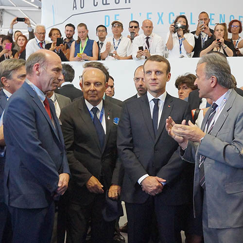 Paris Air Show: Emmanuel Macron visits Finaero’s stand